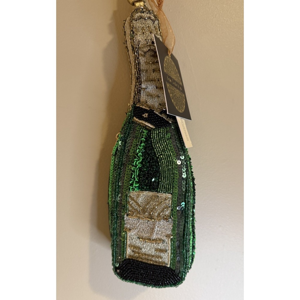 Handmade In India Champagne Bottle Shaped Beaded Bag Wristlet Viral‎ TJMaxx